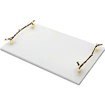 Amazon.com: HighFree Marble Stone Decorative Tray with Gold Handles, Real Marble Tray, Handmade Jewe | Amazon (US)