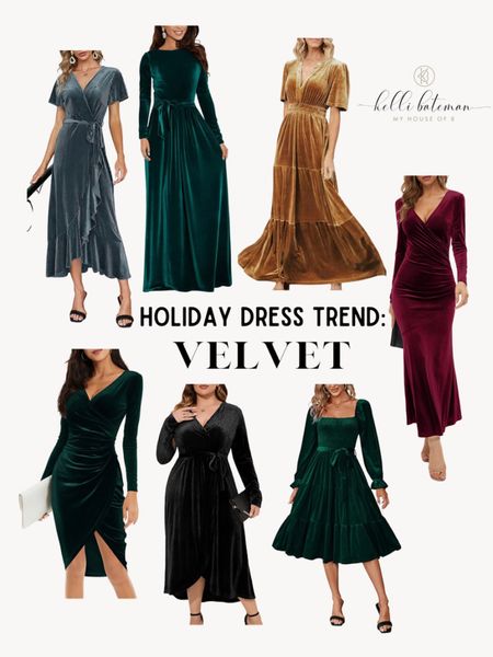 Look and feel classy in velvet this Holiday season! These dresses are affordable and so pretty! 

#LTKstyletip #LTKSeasonal #LTKHoliday