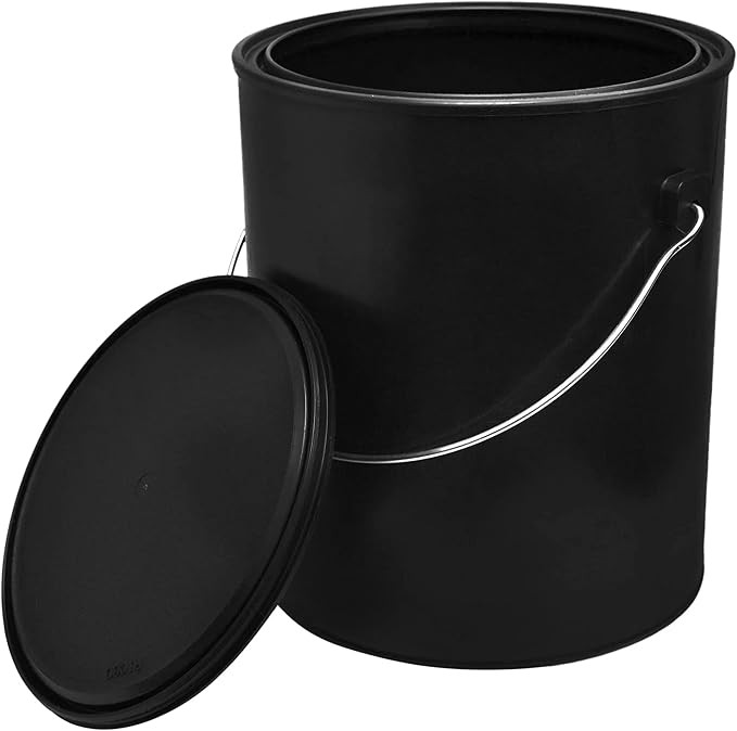 hBARSCI Plastic Paint Can (Black) - 1 Gallon Bucket w/Lid & Handle - Triple Lock Airtight Seal - ... | Amazon (US)