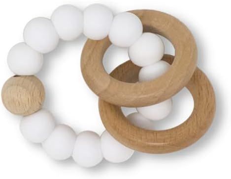 Silicone Ring Teething Toy LoveyLu - Baby Teether Toy for Boys & Girls | Silicone Beads | Wooden ... | Amazon (US)