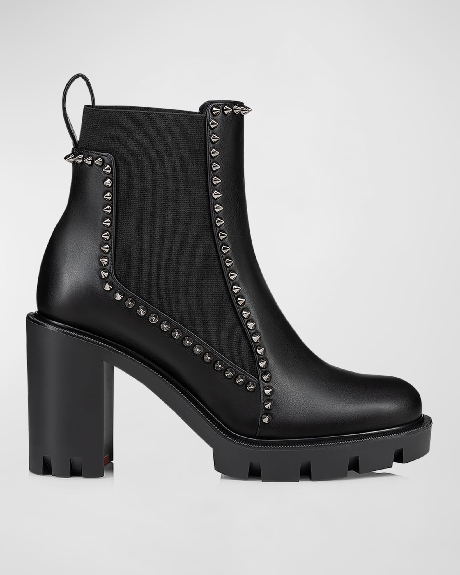 Christian Louboutin 70mm Out Line Spikes Leather Chelsea Booties | Neiman Marcus