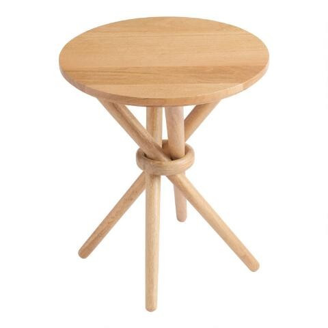 Milo Round Wood Twisted Leg Accent Table | World Market