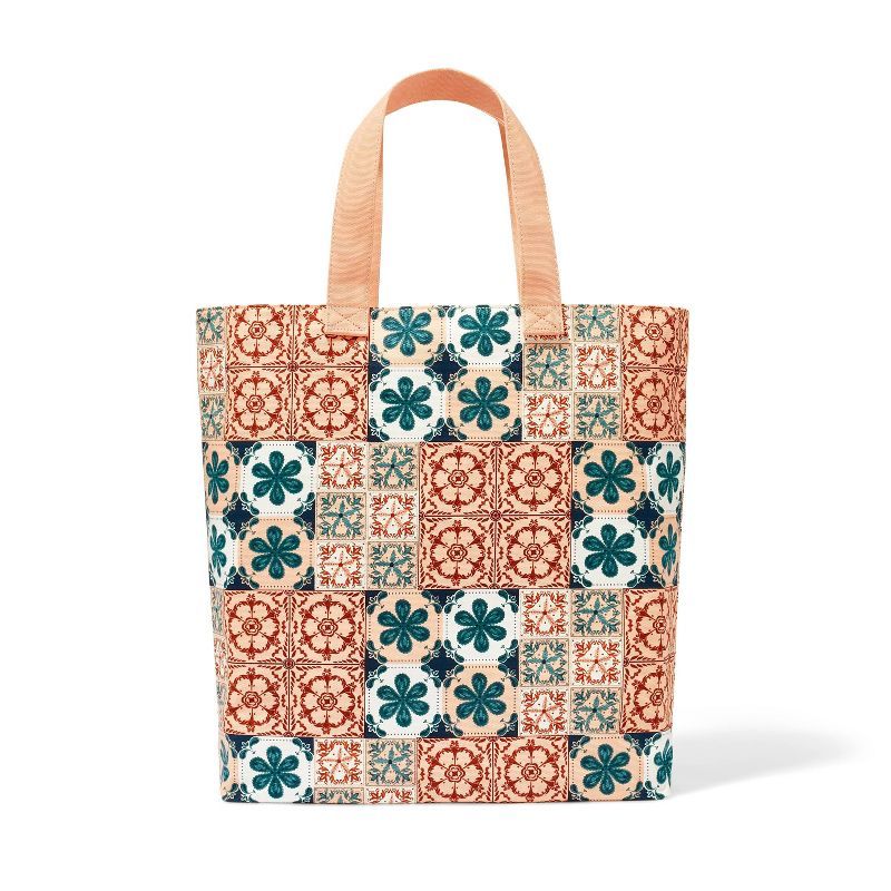 Mixed Coral Tile Print Large Tote Bag - Agua Bendita x Target Blush/Pink/Navy | Target