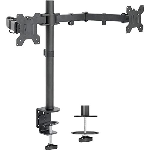 VIVO Dual LCD LED 13 to 27 inch Monitor Desk Mount Stand, Heavy Duty Fully Adjustable, Fits 2 Scr... | Amazon (US)