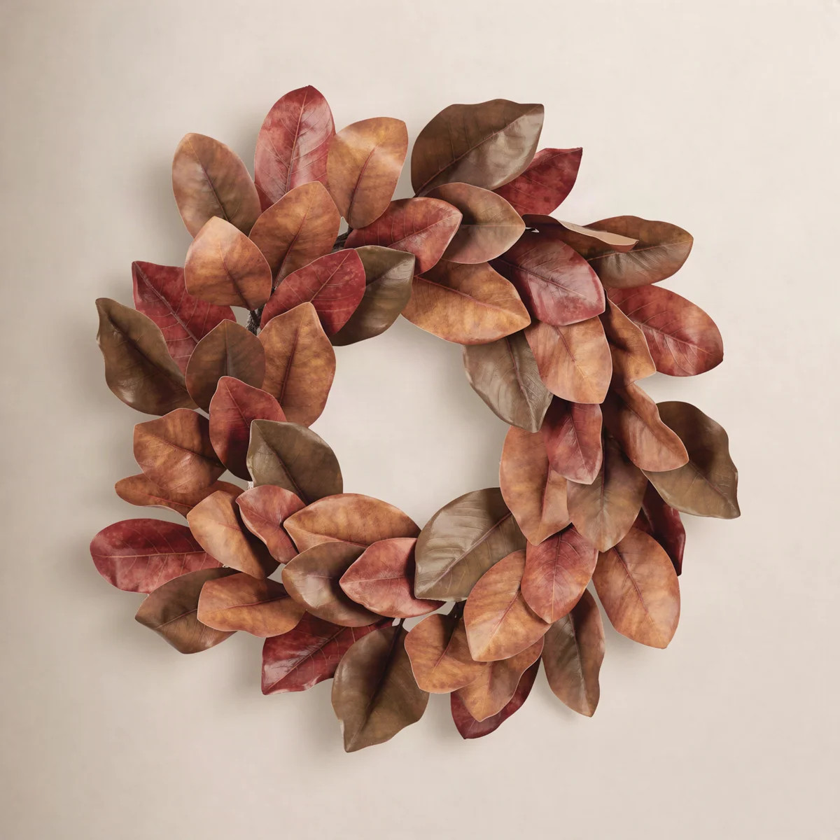 Fall Magnolia Leaf Wreath 24"D | Wayfair North America