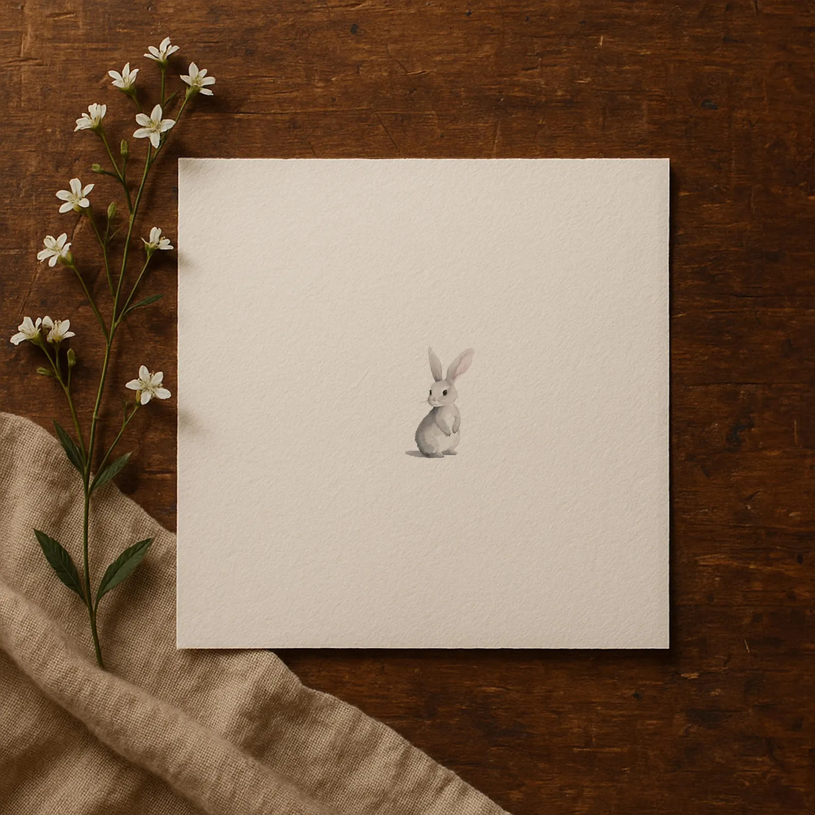 Miniature Bunny Watercolor Set of 4, Tiny Rabbit Art Print Collection, Neutral Nursery Wall Decor... | Etsy (Global)