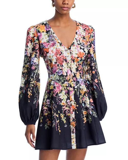 AQUA Floral Print Mini Dress - Exclusive   | Bloomingdale's Women | Bloomingdale's (US)