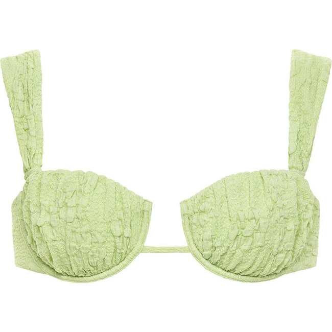 Montce Swim | Petal Variation Bikini Top, Avo Floral | Organic Cotton (Green, Size X-Large) | Maisonette | Maisonette