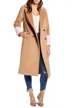 Colorblock Double Breasted Coat | Nordstrom