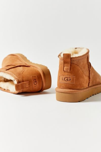 UGG Women's Classic Ultra Mini Ankle Boot in Chestnut, Women's at Urban Outfitters | Urban Outfitters (US and RoW)
