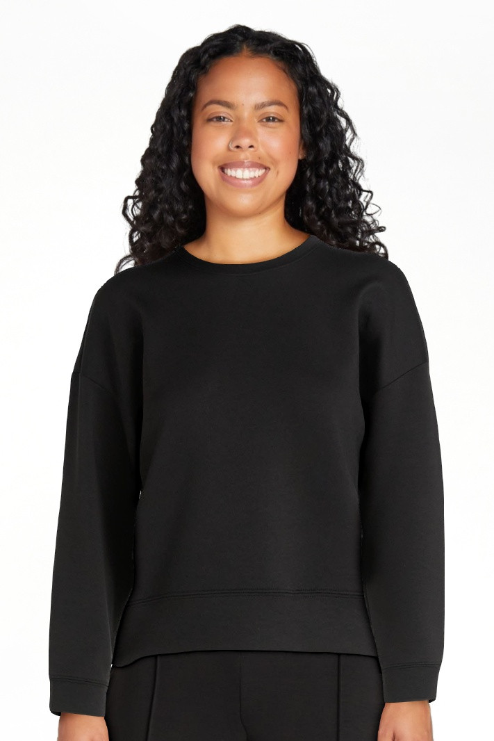 Scoop Women's and Women's Plus New Scubaknit Cropped Sweatshirt with Drop Sleeves, Sizes XS-4X | Walmart (US)
