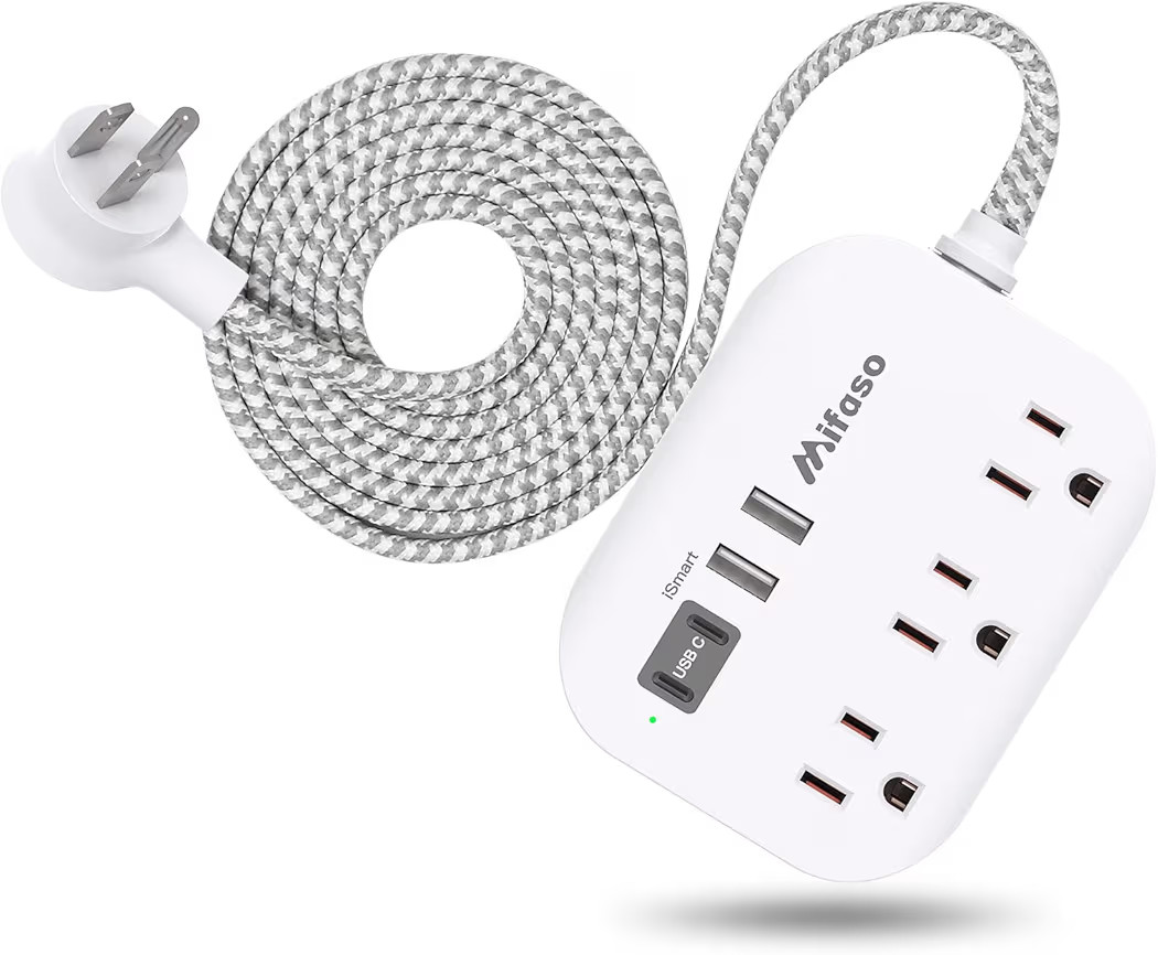 Cruise Ship Essentials - Mifaso Power Strip with USB Ports, 5Ft Flat Extension Cord with Multiple... | Amazon (US)
