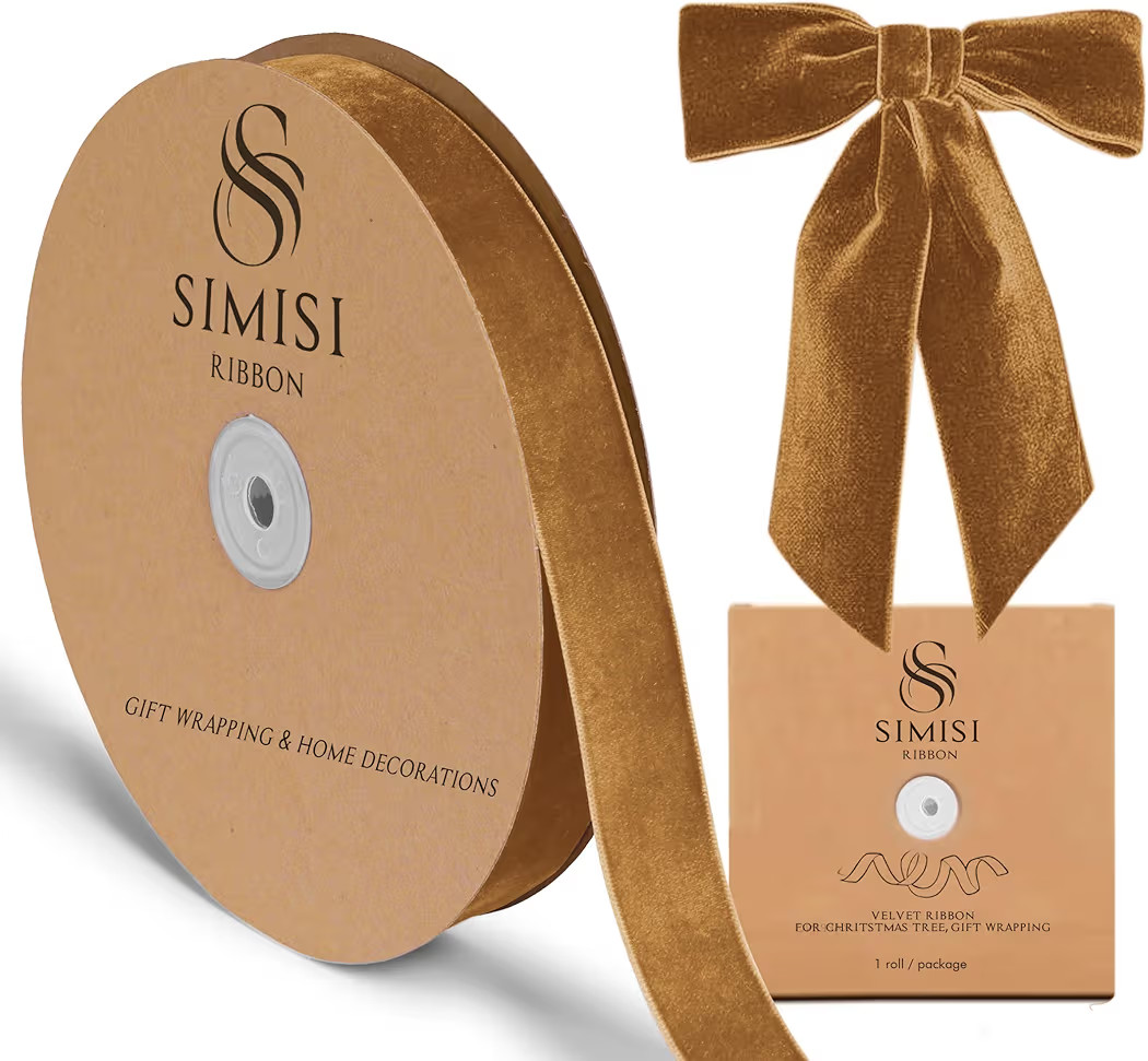 Copper Velvet Ribbon 1'' 25 Yards for Christmas Tree, Gift Wrapping, Flower Bouquet, Wreath Decor... | Amazon (US)