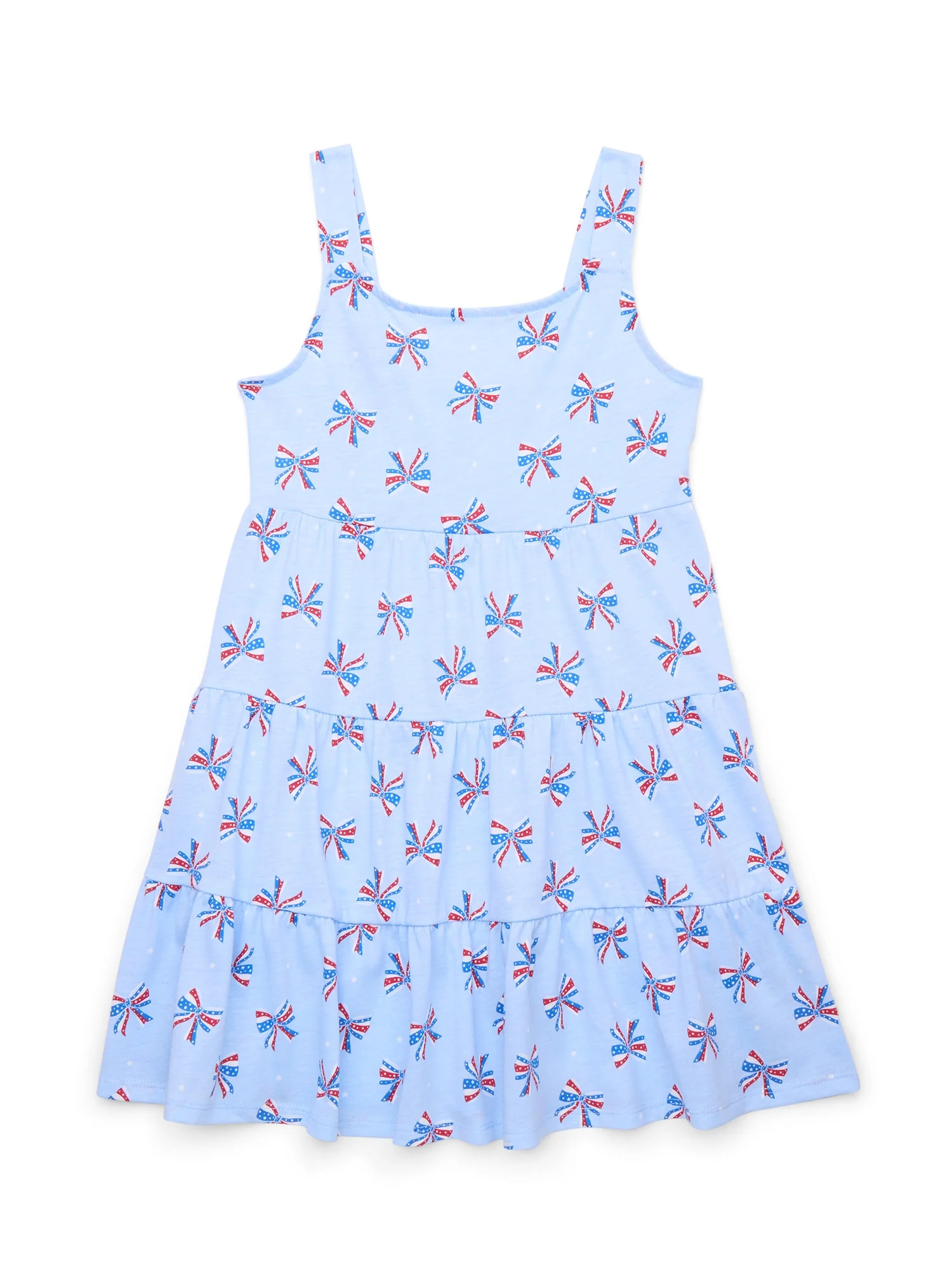 Way to Celebrate! Girls Americana Tiered Dress, Sizes 4-18 | Walmart (US)