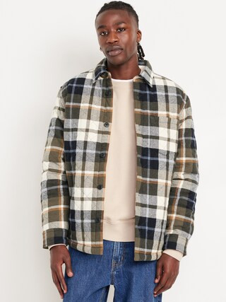 Sherpa-Lined Quilted Shacket | Old Navy (CA)