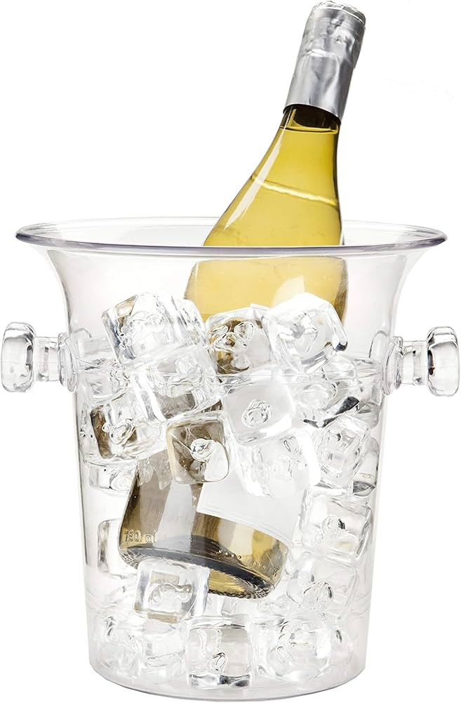 True Clear Acrylic Ice Bucket with Handles, 3-Liter Capacity, Durable Wine and Champagne Bucket, ... | Amazon (US)