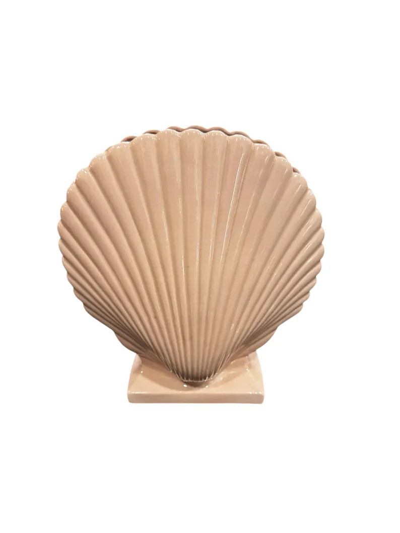 Vintage Deco Shell Vase – Pink Coral Ceramic Planter | Etsy (US)