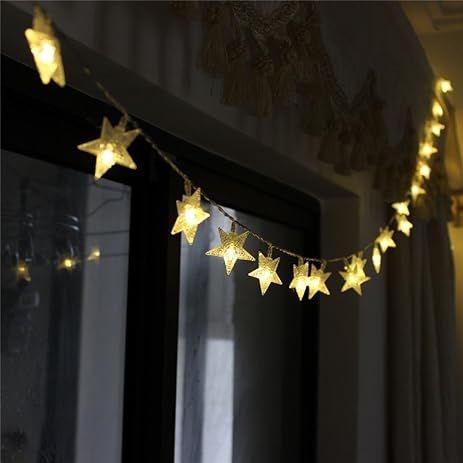 TINNZTES New Warm White 4m/13ft 40 LED Star Light Fairy String Light for Hotel Home Weddings Family  | Amazon (US)