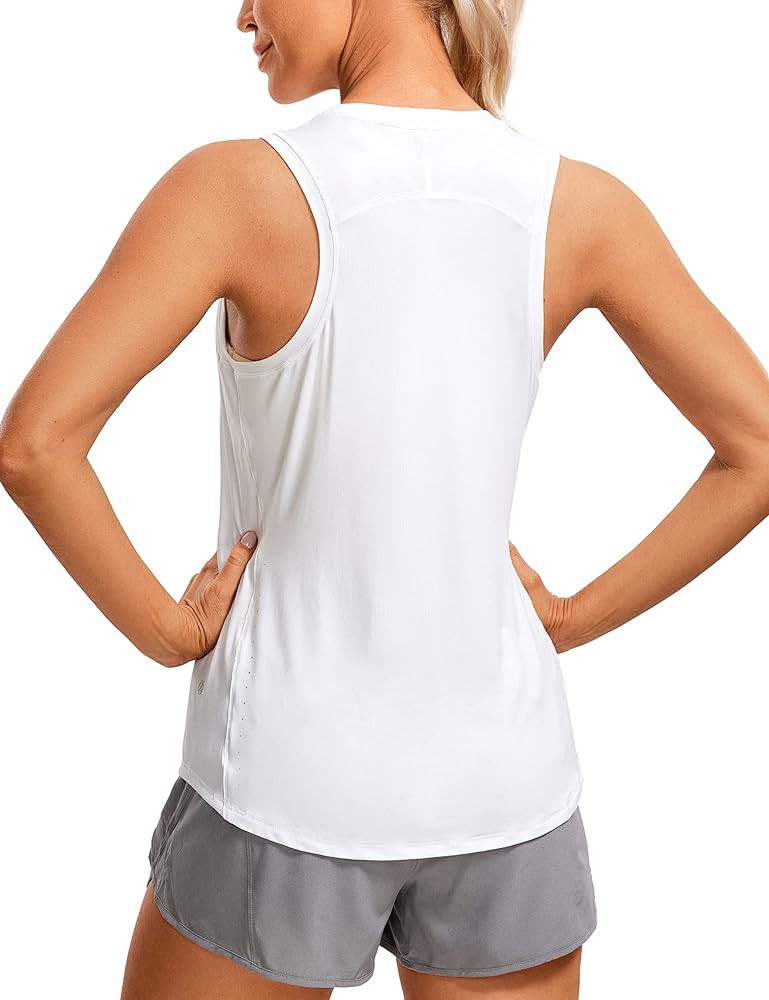 CRZ YOGA Lightweight Racerback Tank Tops for Women High Neck Workout Athletic Running Sleeveless ... | Amazon (US)