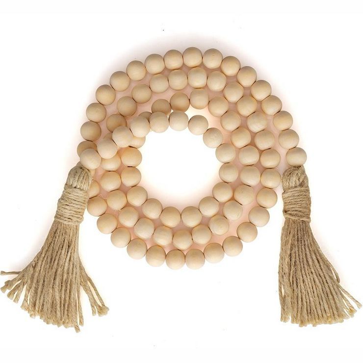 Ornativity Natural Wooden Beads Garland - 5 ft | Target