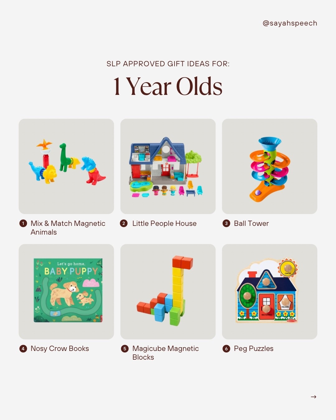 Looking for gifts that will support your toddlers development! I’ve got you! Hand picked by a pediatric speech language pathologist (and mom to a current 1 year old)!

#LTKBaby #LTKKids #LTKGiftGuide