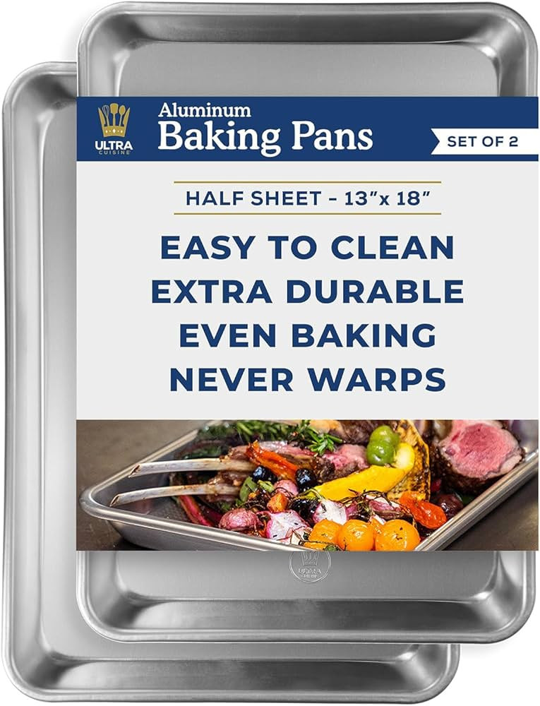 Ultra Cuisine Baking Sheet Set - Baking Pan Set - Cookie Sheet for Baking - Professional Cookie S... | Amazon (US)