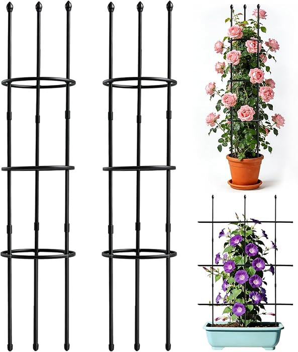 2 Pack Garden Trellis, 47" Trellis for Potted Plants, Tomato Cages, Plant Cages & Supports for Vi... | Amazon (US)