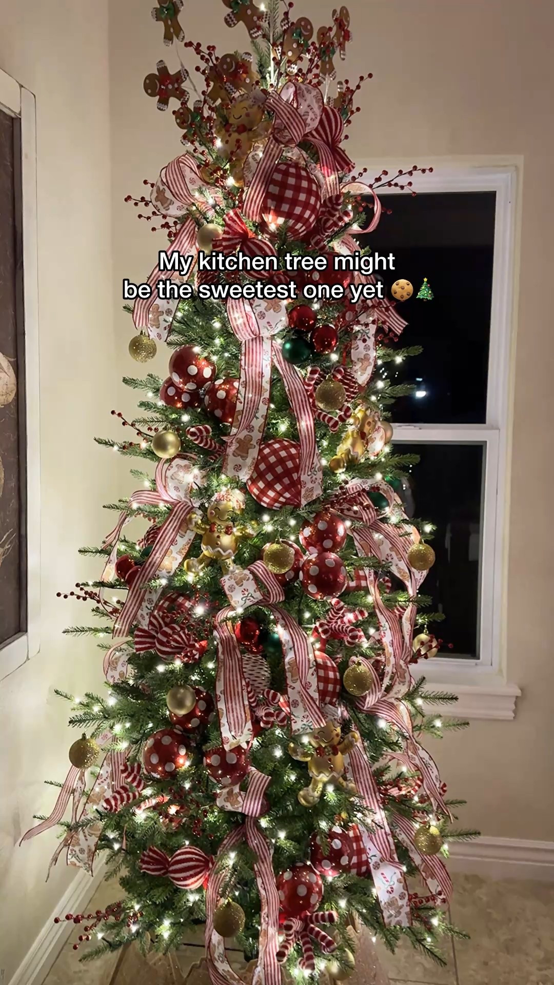 The kitchen tree is officially baked to perfection 🍪✨
I went full-on gingerbread this year — candy canes, gingham, and the sweetest bows you ever did see! 🎀
Every year I say I’ll simplify… and every year, the trees multiply 😂
#christmastree #christmasdecor #christmas #decor #bow #bowmaking 

#LTKSeasonal #LTKHoliday #LTKHome