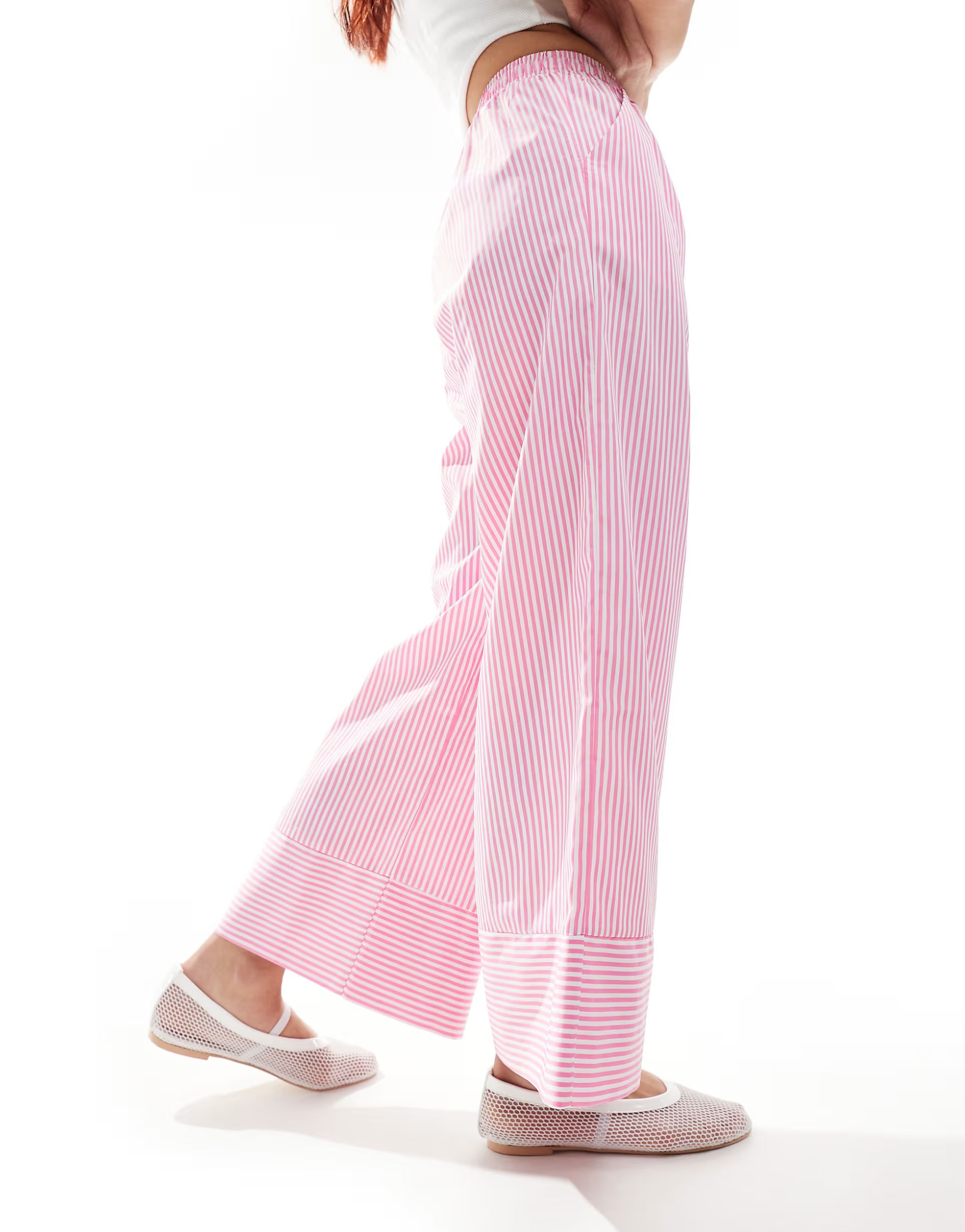 ASOS DESIGN poplin trouser in pink stripe | ASOS (Global)