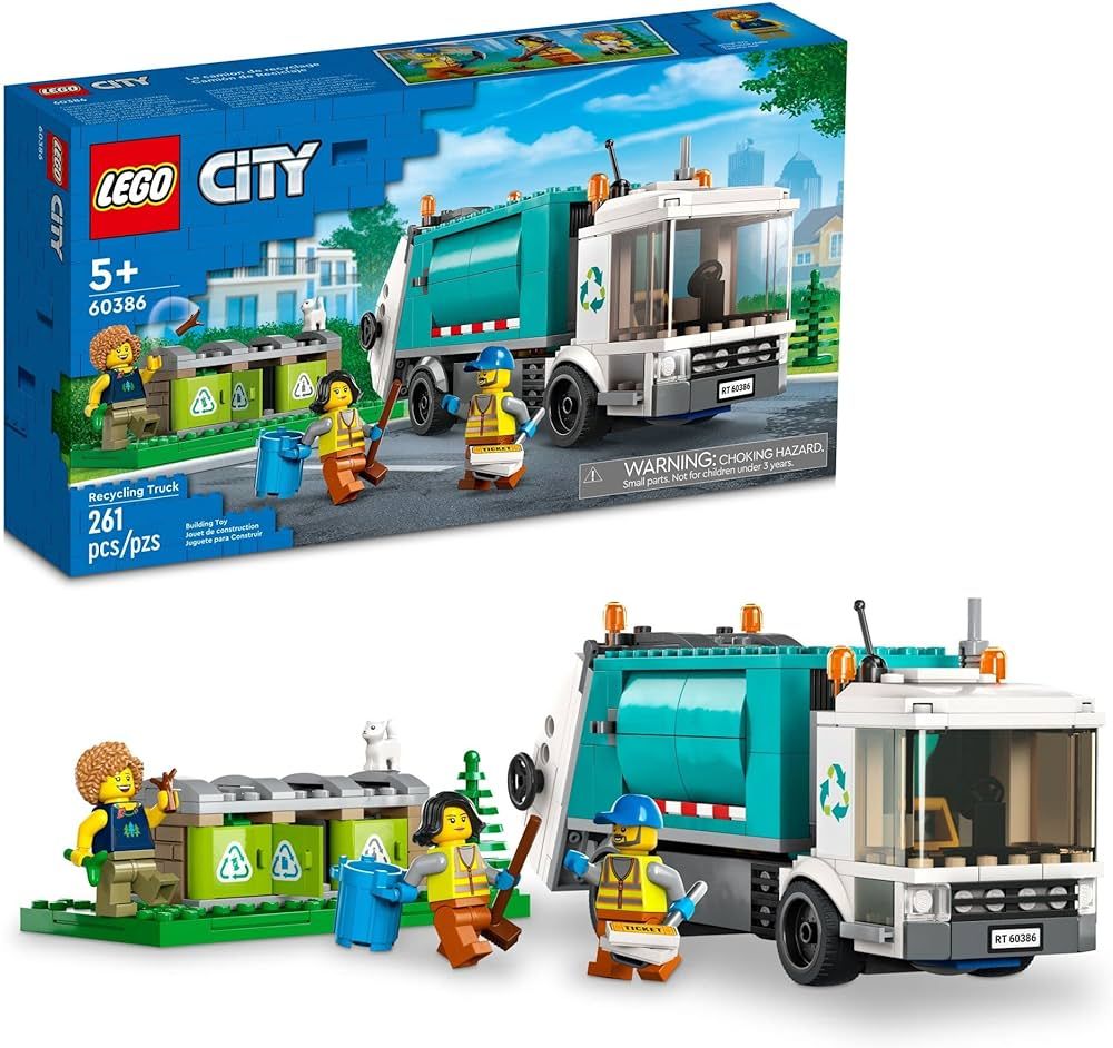 LEGO City Recycling Truck 60386, Toy Vehicle Set with 3 Sorting Bins, Gift Idea for Kids 5 Plus Y... | Amazon (US)