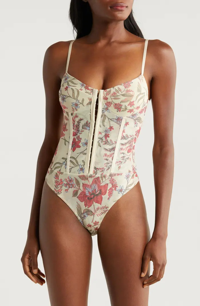 Intimately FP Floral Mesh Bodysuit | Nordstrom