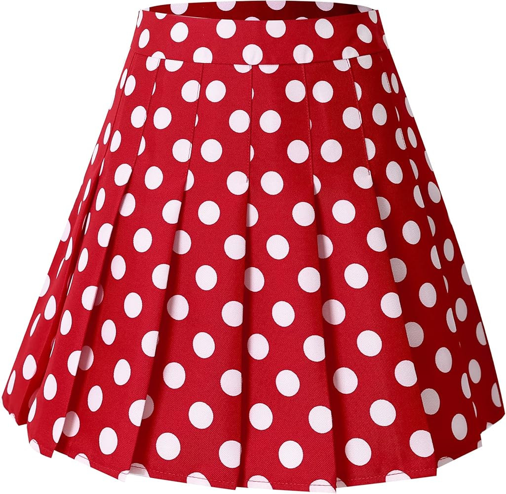 Hoerev Women Girls Short High Waist Pleated Skater Tennis Skirt | Amazon (US)