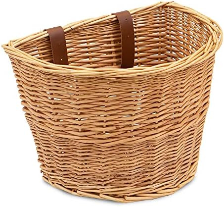 ProsourceFit Wicker Front Handlebar Bike Basket Cargo , light brown, 13 by 9 by 10.5 inches | Amazon (US)
