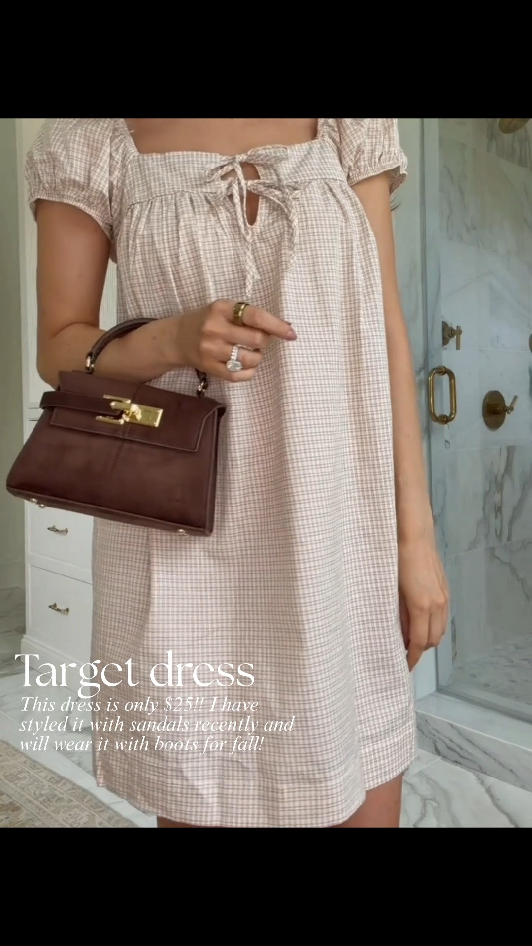 Obsessed with this little gingham dress - wear now and into the fall with a cardigan on top! 🤎

#LTKgrwm #LTKdayinmylife #LTKmomlife