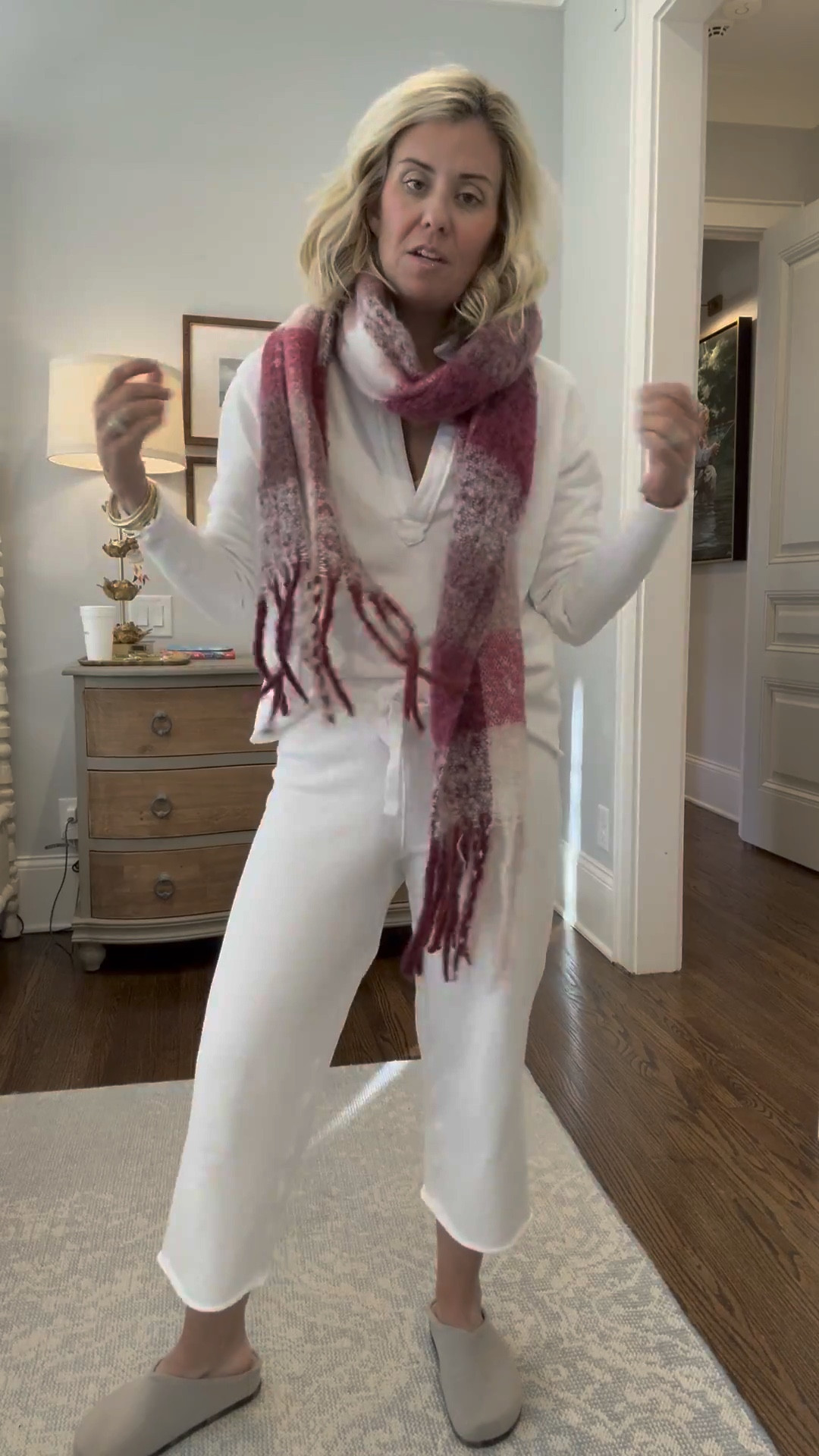 Easy peasy and oh so cute. Our fav lounge/travel/all the things set and throw on a cute scarf. Done and done!

Wearing XS set and 7 Rothy’s (size down a full size) 

#LTKOver40 #LTKdayinmylife #LTKootd