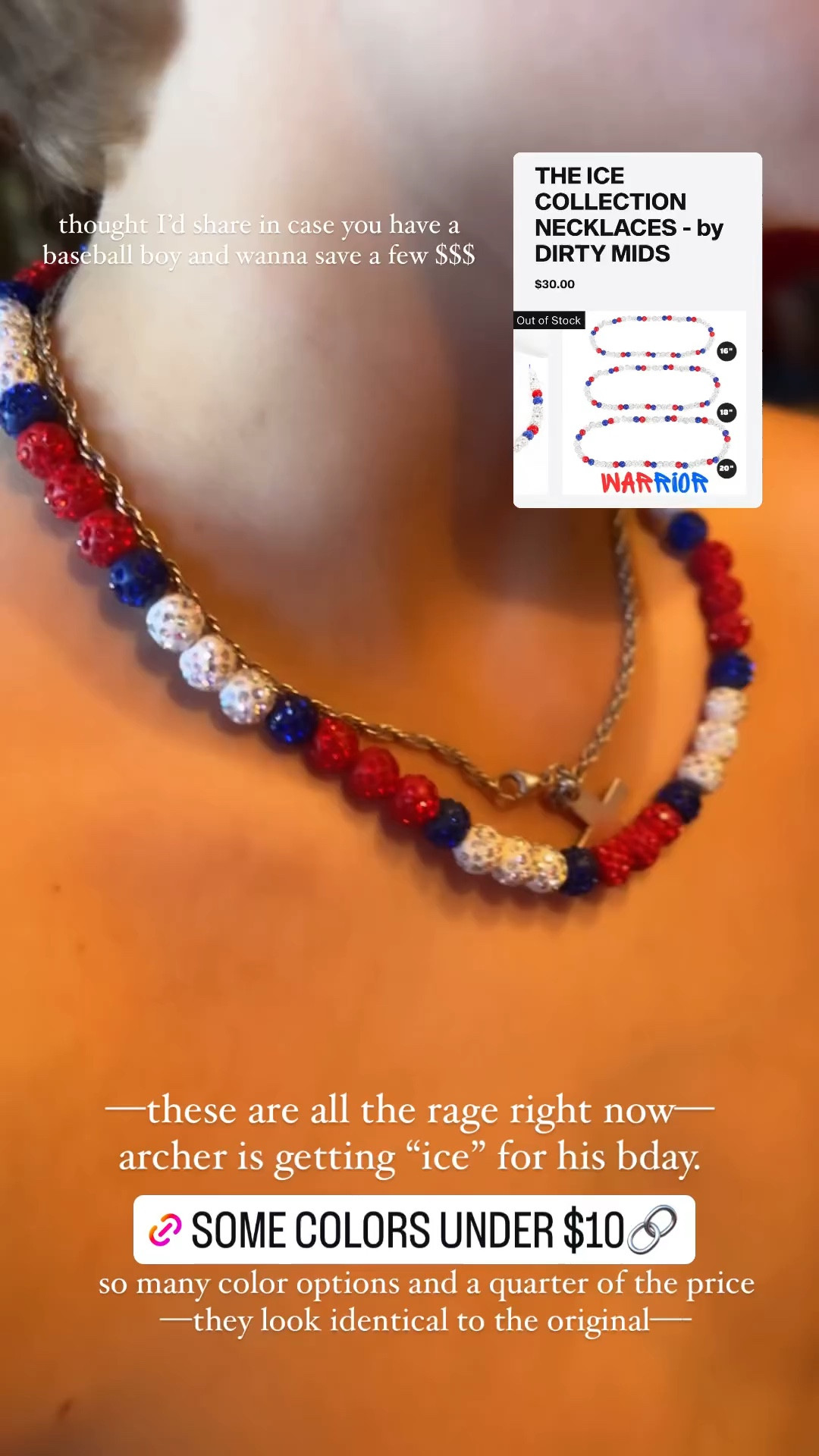 Ice necklace look for less for baseball boys⚾get

#LTKFindsUnder50 #LTKKids #LTKStyleTip