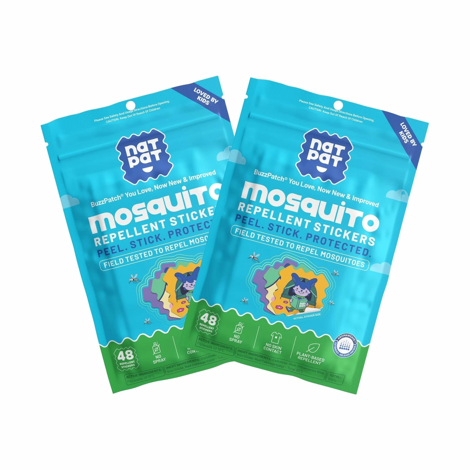 NATPAT BuzzPatch Mosquito Patch Stickers for Kids Natural Plant Based 96 Ct 659359500053| eBay | eBay US