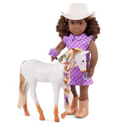 Our Generation Valerie with Hair Play Foal 18" Doll & Horse Accessory Set: Equestrian Girl, Wavy ... | Target