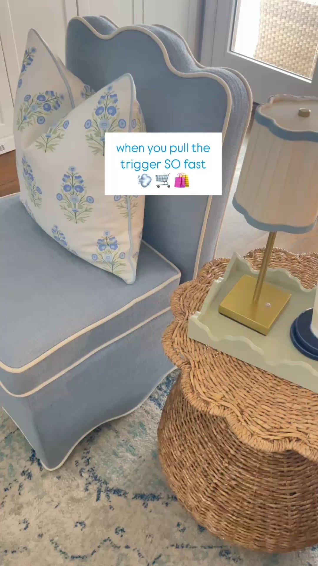 THE Homegoods find I’ve been waiting for!! Finally got my hands on this gorgeous blue and white slipper chair for under $200!! These chairs go for over $1k from other retailers. 
Ships free with code SHIP89.

Say SHOP for info. *The blue and ivory are sold out but it’s available in an ivory floral. I’ll be stalking the website for a restock! Drop a comment for a restock alert 🚨 

Classic coastal home, coastal home, accent chair, slipper chair, scalloped, scalloped chair, blue and white, blue and white home decor, homegoods, homegoods find, spring, spring home #LTKMostLoved