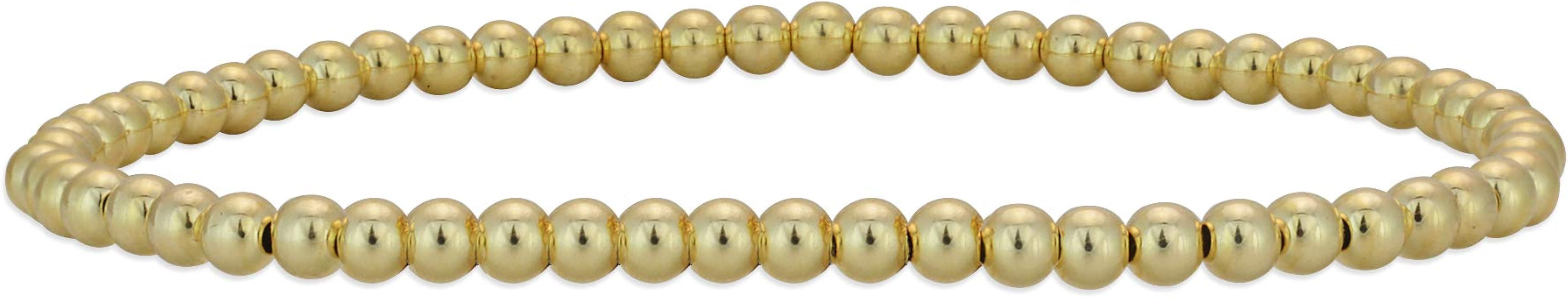 14kt Gold Filled Bracelet, 3mm Beads, Stretch and Stackable, Hand Made in USA | Amazon (US)