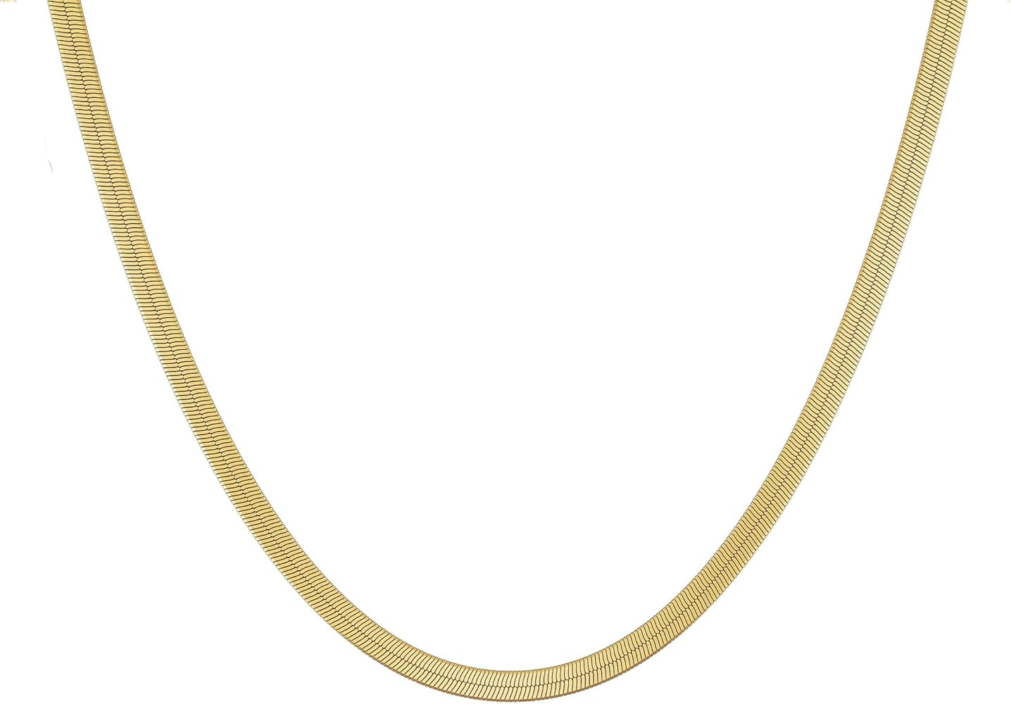 Tewiky Layered Necklaces for Women Non Tarnish- Chunky 14k Gold Plated Herringbone/Snake/Rope/Box... | Amazon (US)