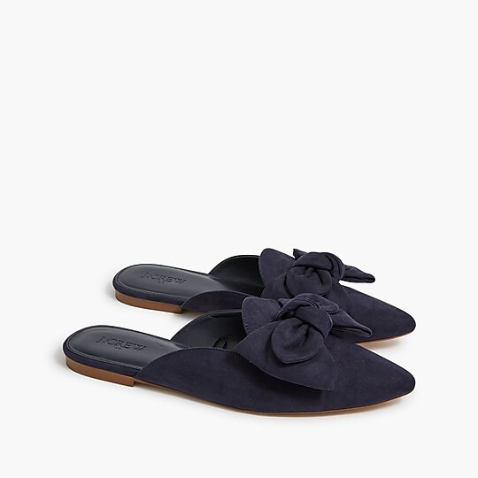 Faux-suede bow mules | J.Crew Factory