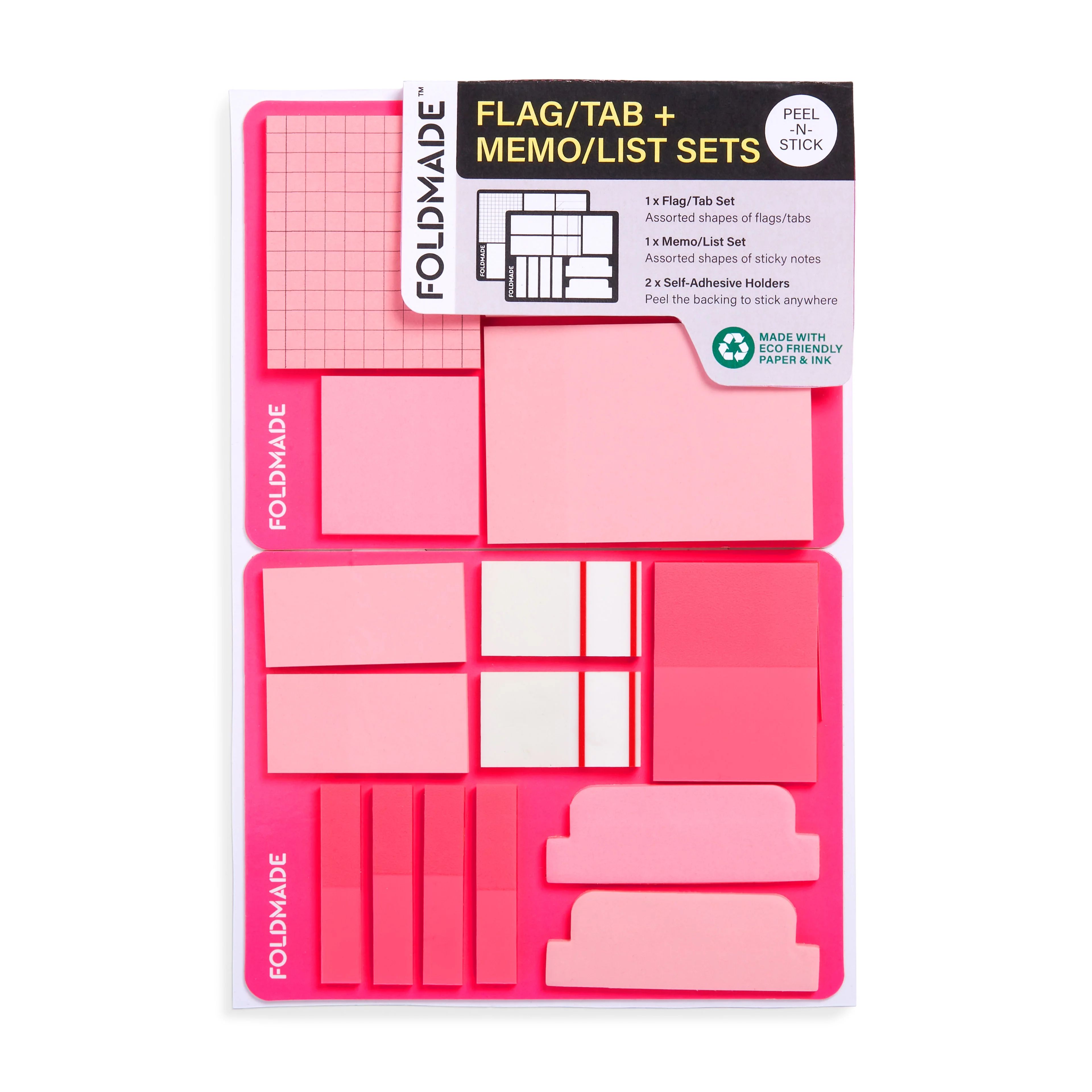 Foldmade Flag Tab Note Pad Set, Neon Pink, 620 Count | Walmart (US)