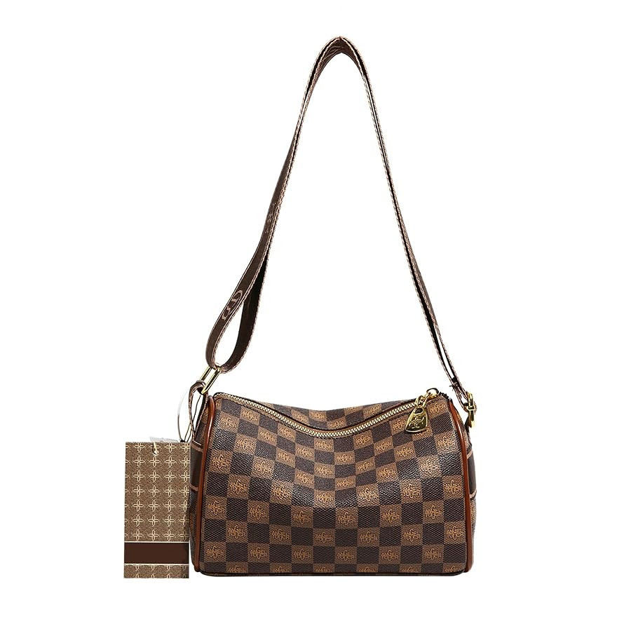 Checkered Crossbody Bags for Women,Vegan Leather Shoulder Handbags whit Adjustable Shoulder Strap | Amazon (US)
