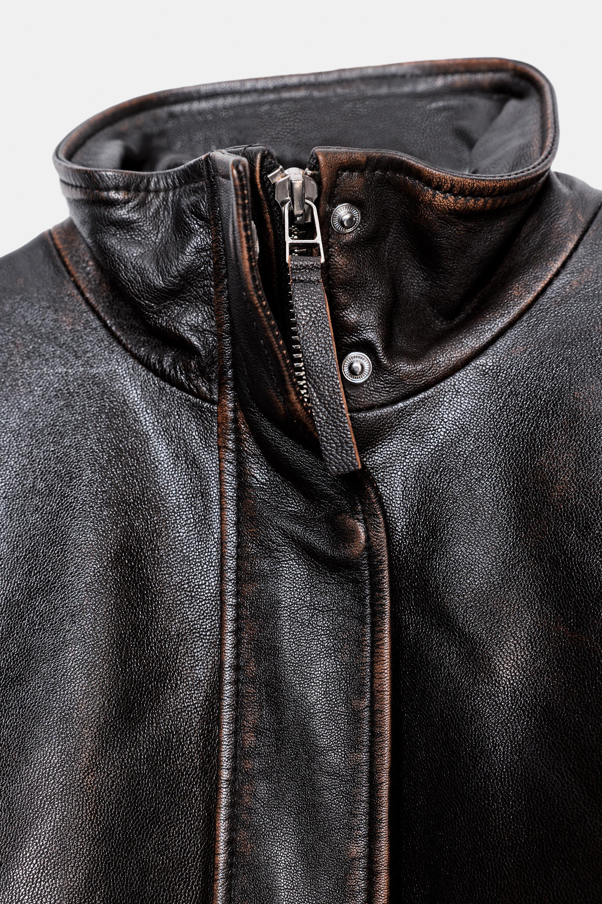 ZW COLLECTION LIMITED EDITION 100% LEATHER BOMBER JACKET | Zara US