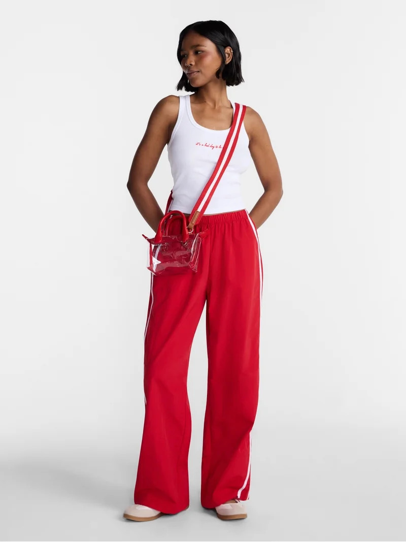 No Boundaries Nylon Game Day Track Pants, 30.5'' Inseam, Women's XXS-XXL | Walmart (US)