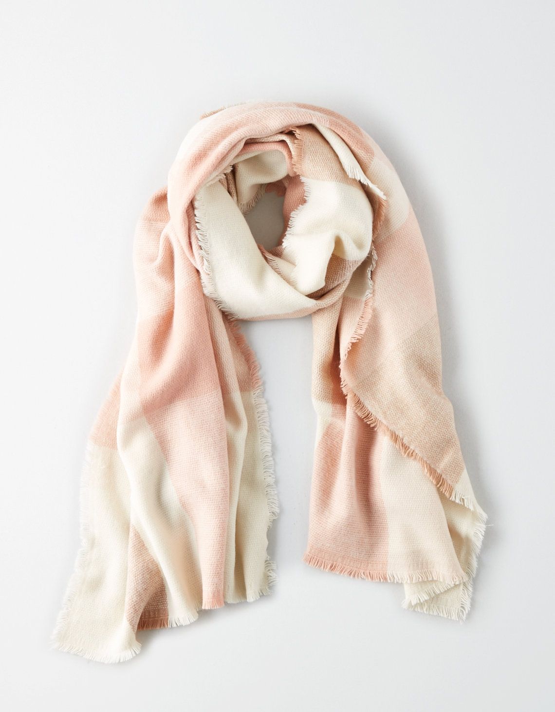 AEO Neutral Plaid Blanket Scarf, Toasted Coconut | American Eagle Outfitters (US & CA)