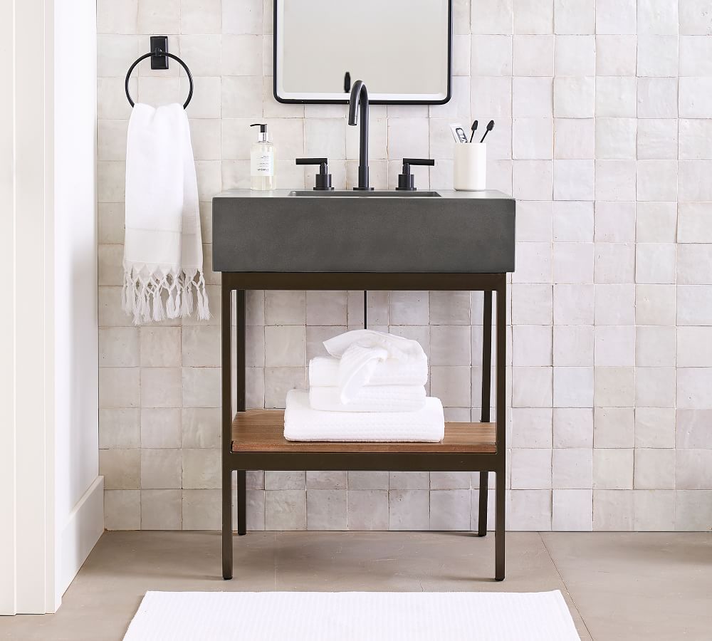 Frances 26" Concrete Top Single Sink Vanity | Pottery Barn (US)