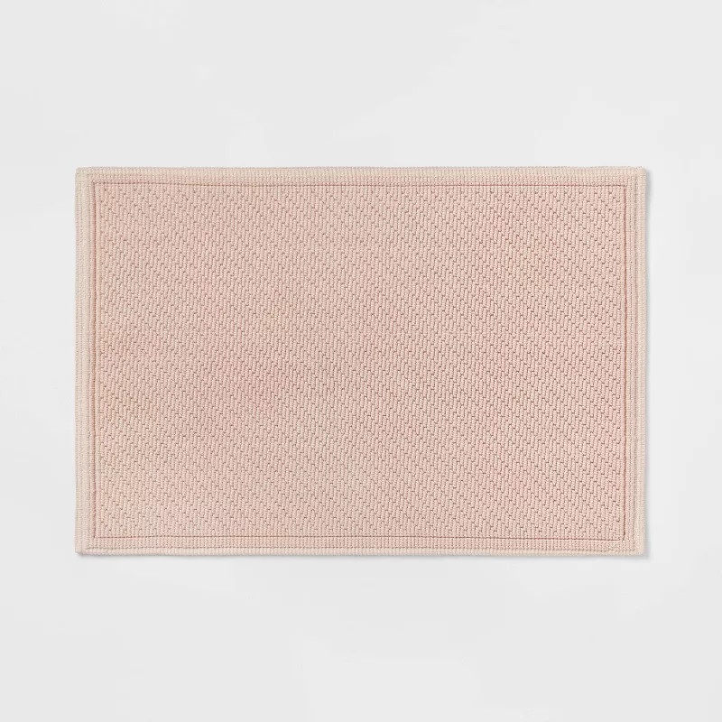 21"x30" Performance Solid Cotton Bath Mat Pink - Threshold™ | Target