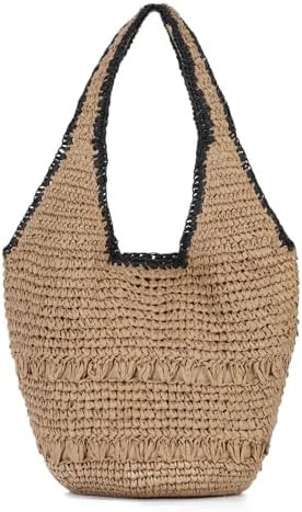 Oweisong Summer Purse for Women 2026 Straw Handbag Tote Bag Trendy Woven Bucket Beach Shoulder Ba... | Amazon (US)